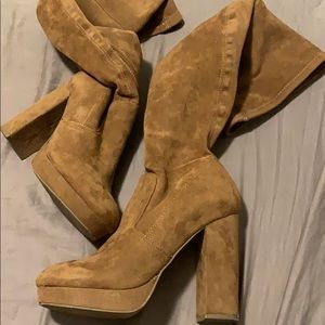 Brown knee-high boots
